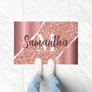 Rose Gold Foil Glitzer Fußmatte