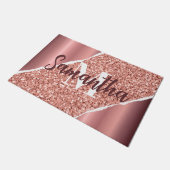 Rose Gold Foil Glitzer Fußmatte (Schrägansicht)