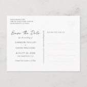 Rose Gold Foil Glitzer Hochzeit speichern das Datu Ankündigungspostkarte (Rückseite)