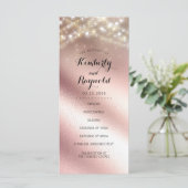 Rose Gold Foil Glitzer Hochzeitsprogramme Programm (Stehend Vorderseite)