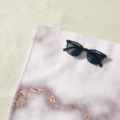 Rose Gold Foil Glitzer in rosa Marmormonogramm Strandtuch (Beispiel)