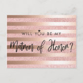 Rose Gold Foil & Glitzer Matron of Honour Vorschla Postkarte (Vorderseite)