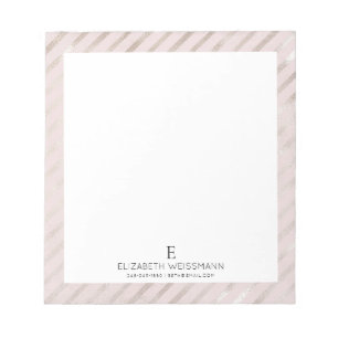 Rose Gold Foil Glitzer Monogram Custom Girl Notizblock