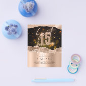 ROSE Gold Foil Glitzer Quinceanera 15. Fly Flyer (Einzeln)