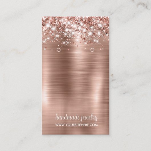 Rose Gold Foil Glitzer Signatur Ofenanzeige Visitenkarte (Vorderseite)