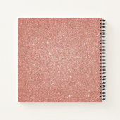 Rose Gold Foil Glitzer Sparkeller Monogram Noteboo Notizblock (Rückseite)