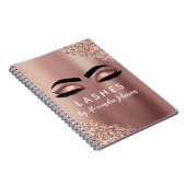 Rose Gold Foil Glitzer Sparkle Lashes Journal Notizblock (Rechte Seite)