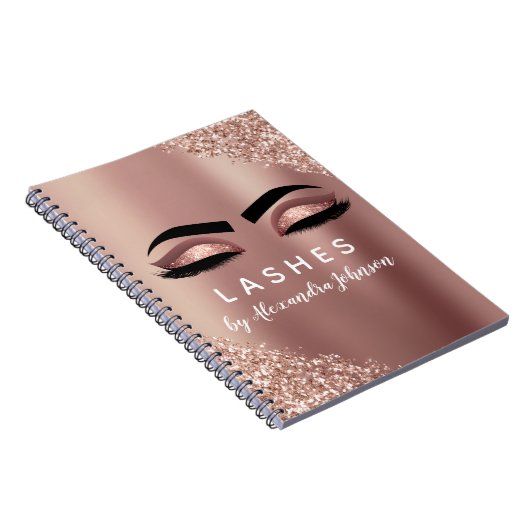 Rose Gold Foil Glitzer Sparkle Lashes Journal Notizblock (Rechte Seite)