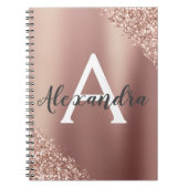 Rose Gold Foil Glitzer Sparkle Monogram Journal Notizblock (Vorderseite)