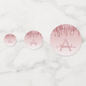 Rose Gold Foil Glitzer Sparkone Monogramm Konfetti (Vorderseiten)