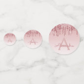 Rose Gold Foil Glitzer Sparkone Monogramm Konfetti (Rückseiten)