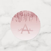 Rose Gold Foil Glitzer Sparkone Monogramm Konfetti (Klein Vorderseite)