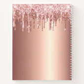 Rose Gold Foil Glitzer Tropfen Monogram Script Notizblock (Rückseite)
