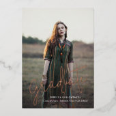 Rose Gold Foil Grad Foto Abschluss Ankündigung (Vorderseite)