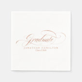 Rose Gold Foil Graduate Extravagante Kalligraphie Serviette (Vorderseite)
