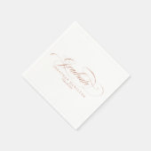 Rose Gold Foil Graduate Extravagante Kalligraphie Serviette (Ecke)