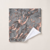 Rose Gold Foil Gray Marbella Badetuch Set (Waschlappen)