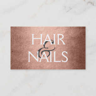 Rose Gold Foil Haar & Nägel Stylist Visitenkarte
