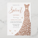 Rose Gold Foil Heart Dress Butterfly Sweet 16 Folieneinladung<br><div class="desc">Rose Gold Foil Heart Dress Butterfly Sweet 16 Foil Einladung Siehe andere Einladungen in unserem Nest und Nest Store</div>