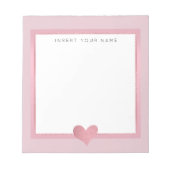 Rose Gold Foil Heart Notepad 5.5" x 6" Notizblock (Vorderseite)