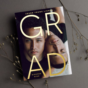 Rose Gold Foil Highschool GRAD Foto Ankündigung