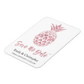 Rose Gold Foil Hochzeit speichern das Datum Ananas Magnet (Linke Seite)