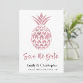 Rose Gold Foil Hochzeit speichern das Datum Ananas Save The Date (Stehend Vorderseite)