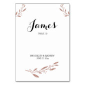 Rose Gold Foil Hochzeitstisch Platzkarten Blumenmu Tischnummer (Rückseite)