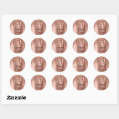 Rose Gold Foil Imitate Glitzer Tropfen Unterzeichn Runder Aufkleber (Blatt)