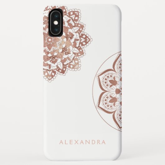 Rose Gold Foil Indian Mandala Monogram Name Case-Mate iPhone Hülle (Rückseite)