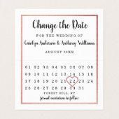Rose Gold Foil Kalender ändern Datum Karte (Innenseite Aufgefaltet)