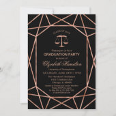 Rose Gold Foil Law School Graduation Party Einladung (Vorderseite)