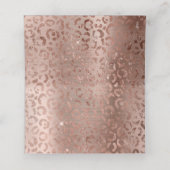 Rose Gold Foil Leopard Glam Platzkarte (Innenseite Aufgefaltet)