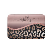 Rose Gold Foil Leopard Print Badematte (Vorderseite)