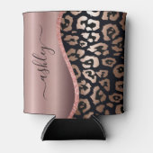 Rose Gold Foil Leopard Print Dosenkühler (Vorderseite)
