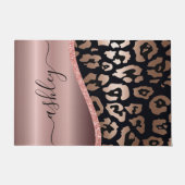 Rose Gold Foil Leopard Print Fußmatte (Vorderseite)