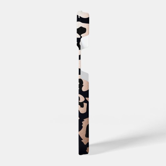 Rose Gold Foil Leopard Print iPhone Hülle (Linke Seite)
