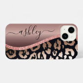 Rose Gold Foil Leopard Print iPhone Hülle (Rückseite (Horizontal))