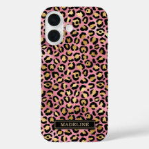 Rose Gold Foil Leopard Print Monogrammed