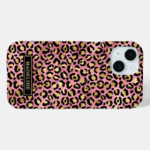 Rose Gold Foil Leopard Print Monogrammed Case-Mate iPhone Hülle (Rückseite (Horizontal))