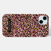 Rose Gold Foil Leopard Print Monogrammed Case-Mate iPhone Hülle (Rückseite (Horizontal))