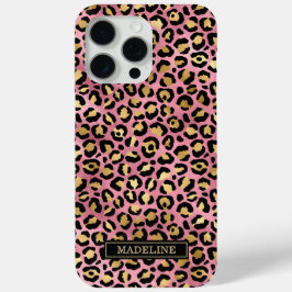 Rose Gold Foil Leopard Print Monogrammed  Case-Mate iPhone Hülle