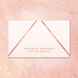 Rose Gold Foil Lines Blush Pink Ombre Elegant Visitenkarte