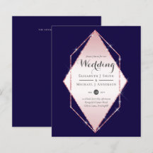 Rose Gold Foil Look Geometric Wedding