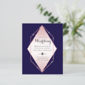 Rose Gold Foil Look Geometric Wedding (Stehend Vorderseite)