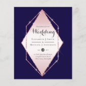 Rose Gold Foil Look Geometric Wedding (Vorderseite)