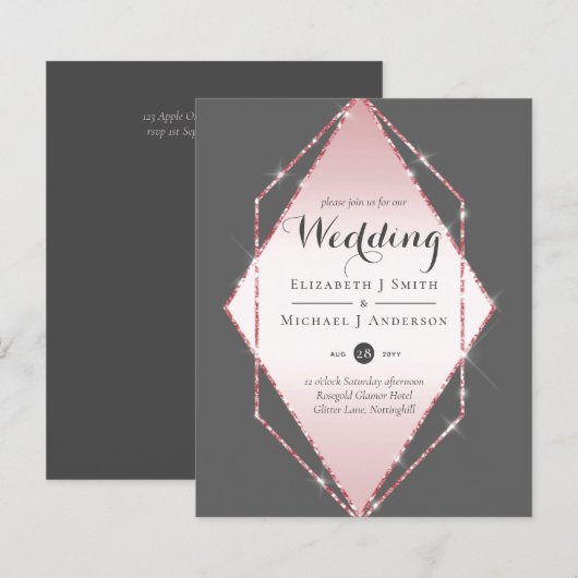 Rose Gold Foil Look Geometric Wedding (Vorne/Hinten)