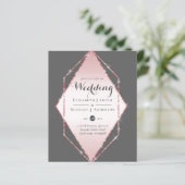 Rose Gold Foil Look Geometric Wedding (Stehend Vorderseite)
