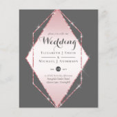Rose Gold Foil Look Geometric Wedding (Vorderseite)