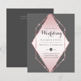 Rose Gold Foil Look Geometric Wedding
